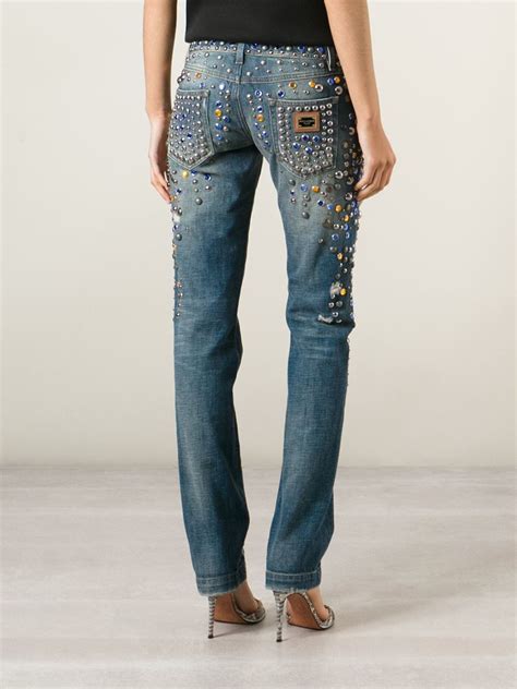 dolce gabbana jean|dolce and gabbana embellished jeans.